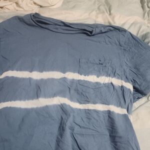 Old Navy Blue and White Striped Tee